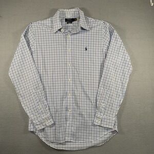 Polo Ralph Lauren Men's Classic fit Blue Plaid Performance Long Sleeve Shirt Med